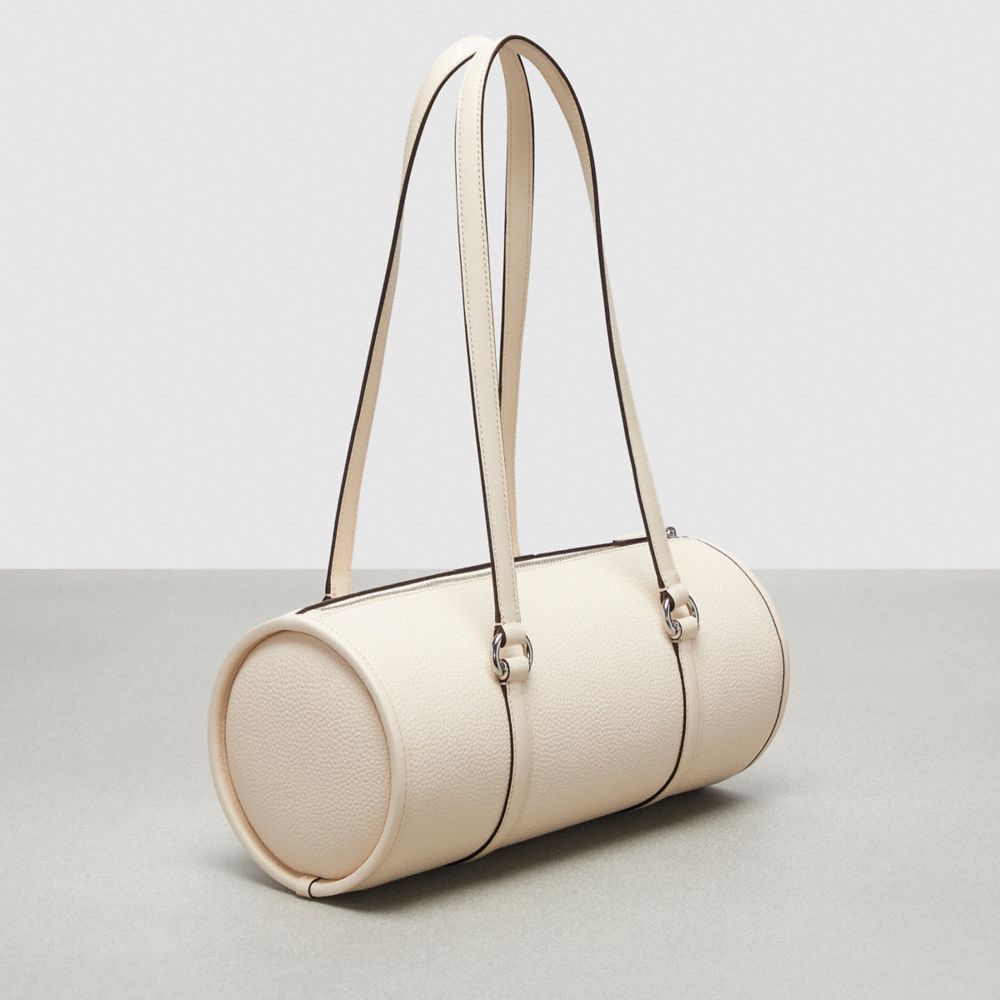 Coach Barrel Bag In Pebbled Coachtopia Leather Beige | COH864783