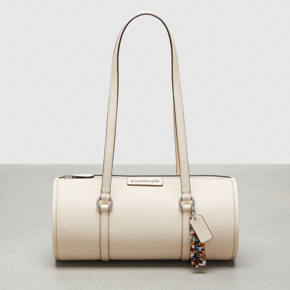 Coach Barrel Bag In Pebbled Coachtopia Leather Beige | COH864783