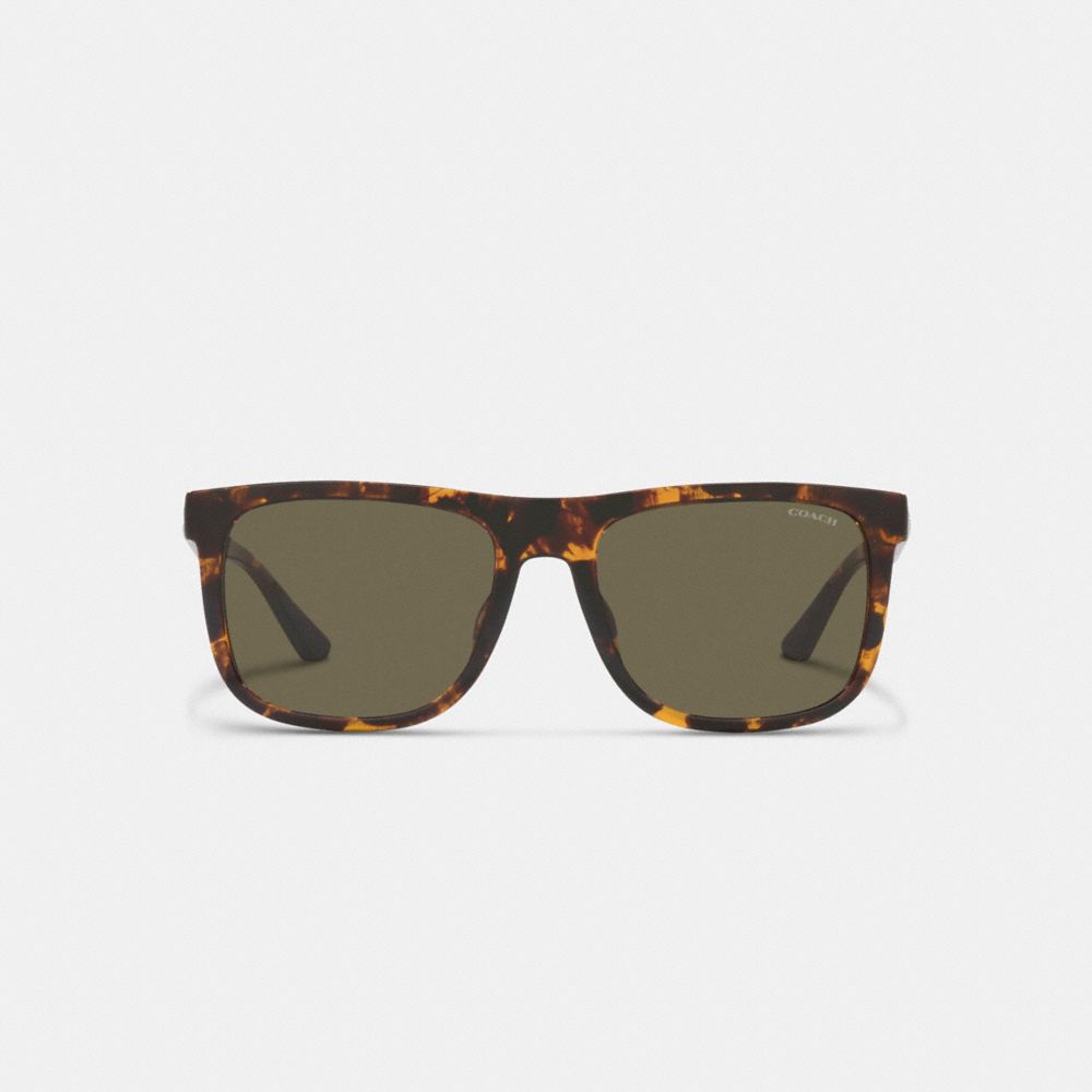 Coach Beveled Signature Flat Top Square Sunglasses Marrones | COH866339