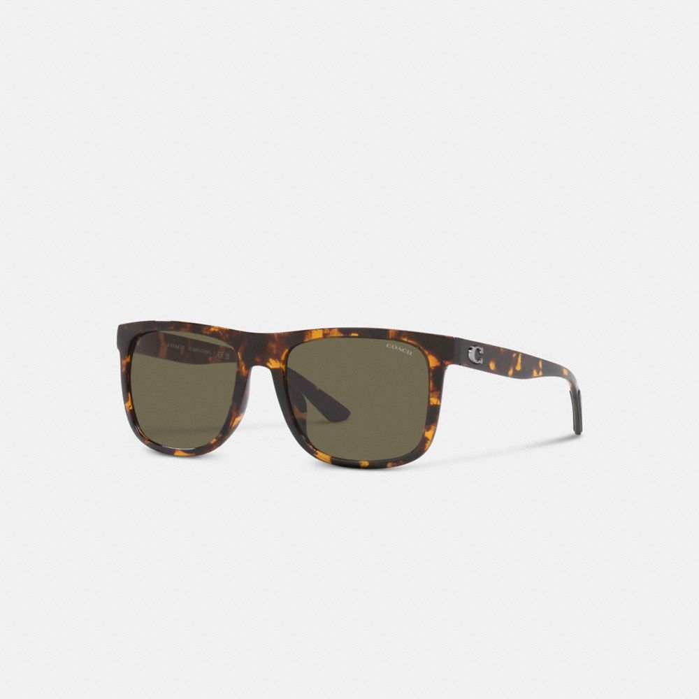 Coach Beveled Signature Flat Top Square Sunglasses Marrones | COH866339