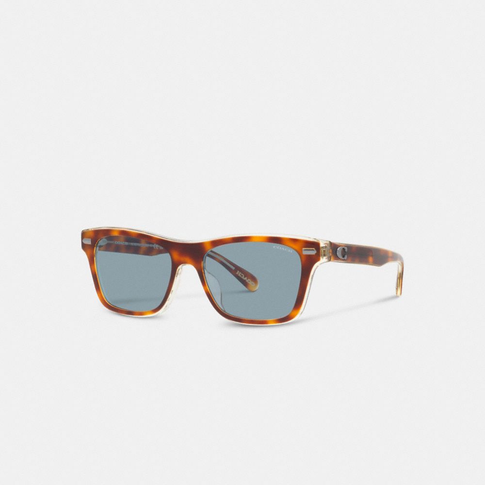 Coach Beveled Signature Square Sunglasses Azules | COH866366