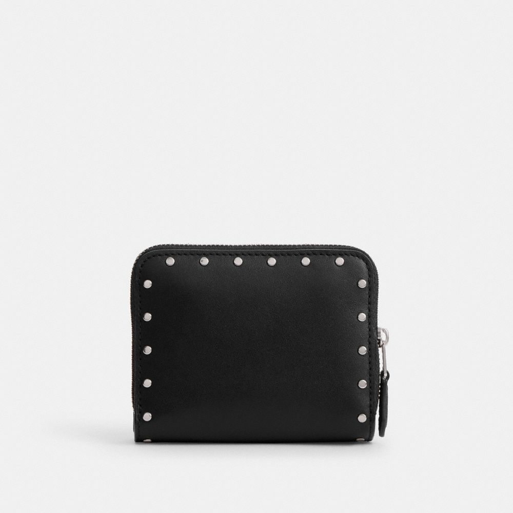 Coach Billfold Wallet With Rivets Plateadas Negras | COH865617