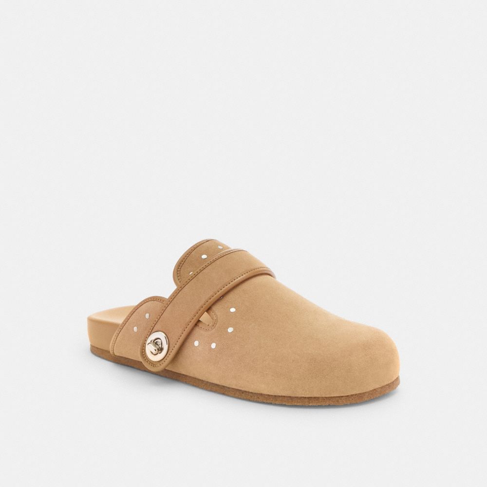 Coach Blake Clog With Rivets Beige | COH865779