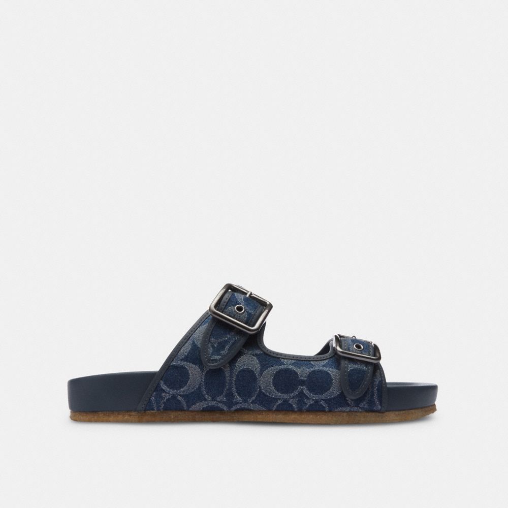 Coach Buckle Strap Sandal In Signature Denim Azules | COH866848