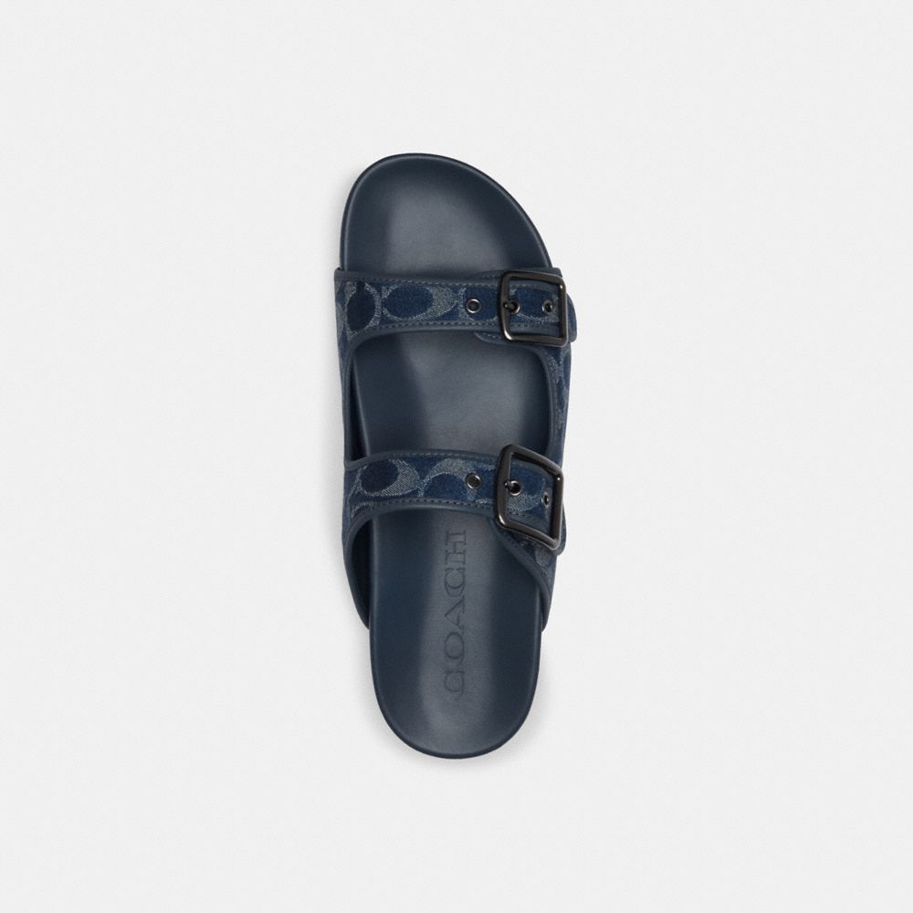 Coach Buckle Strap Sandal In Signature Denim Azules | COH866848