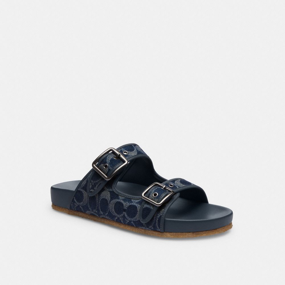 Coach Buckle Strap Sandal In Signature Denim Azules | COH866848