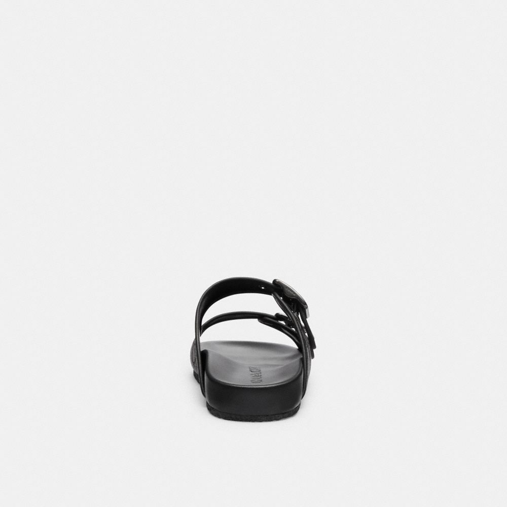 Coach Buckle Strap Sandal In Signature Jacquard Negras | COH866850