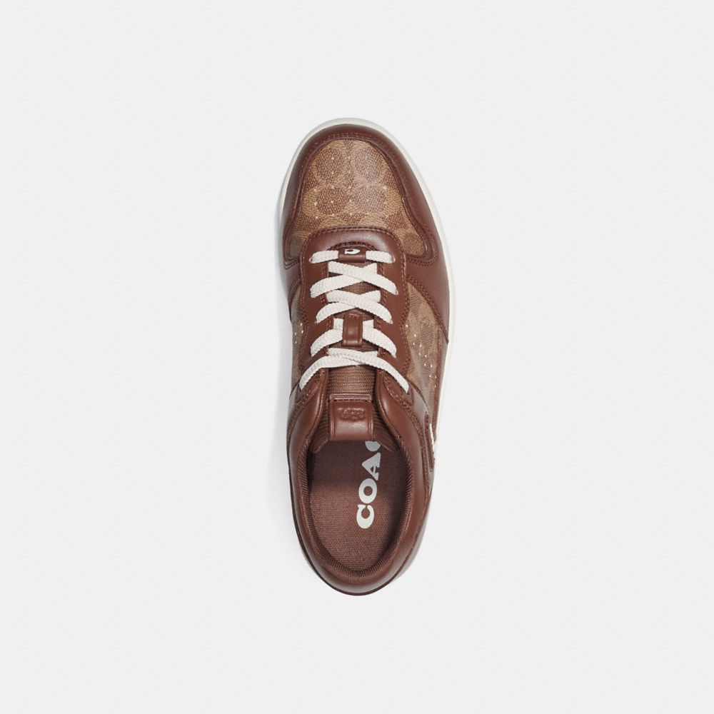 Coach C201 Sneaker In Signature Canvas Marrones | COH866807