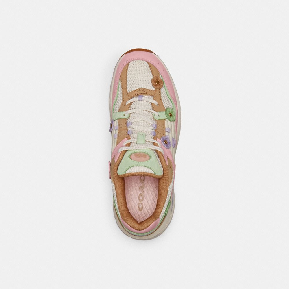 Coach C301 Sneaker With Tea Rose Rosas Multicolor | COH865837