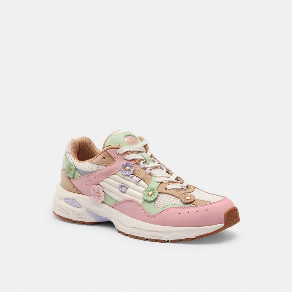 Coach C301 Sneaker With Tea Rose Rosas Multicolor | COH865837