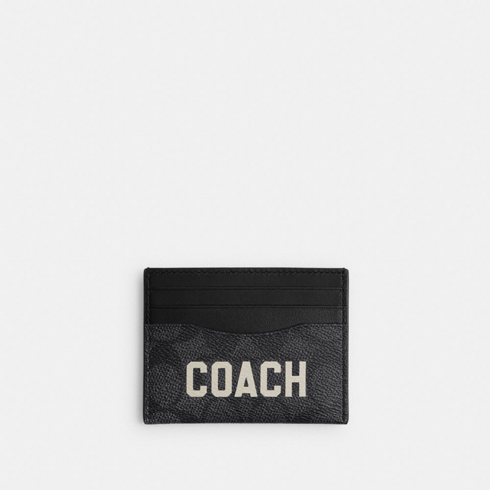 Coach Card Case In Signature Canvas With Graphic Gris Multicolor | COH866771