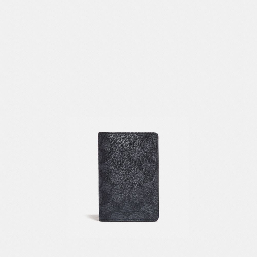 Coach Card Wallet In Signature Canvas Gris Negras | COH866761