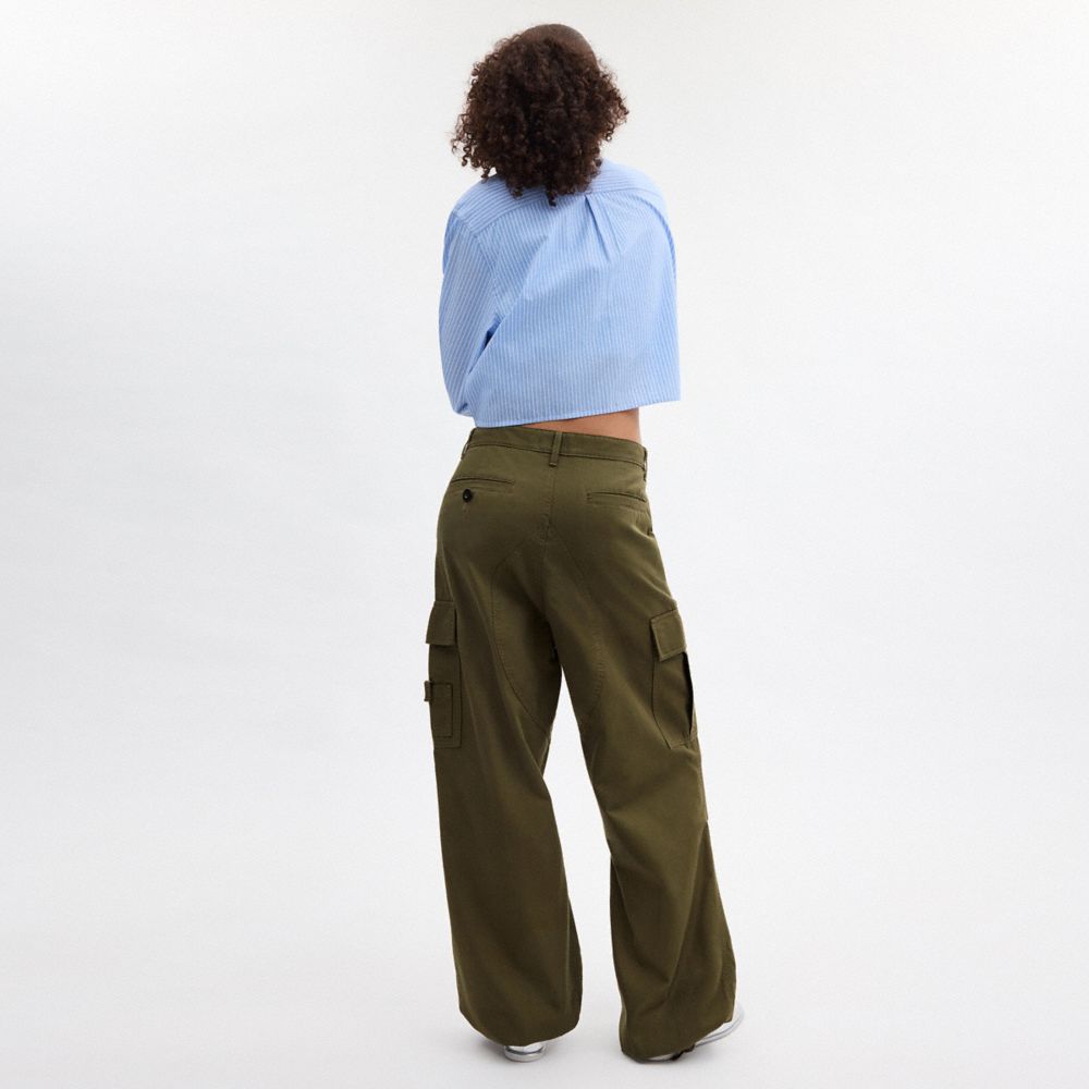 Coach Cargo Pants In Organic Cotton Verde | COH866051