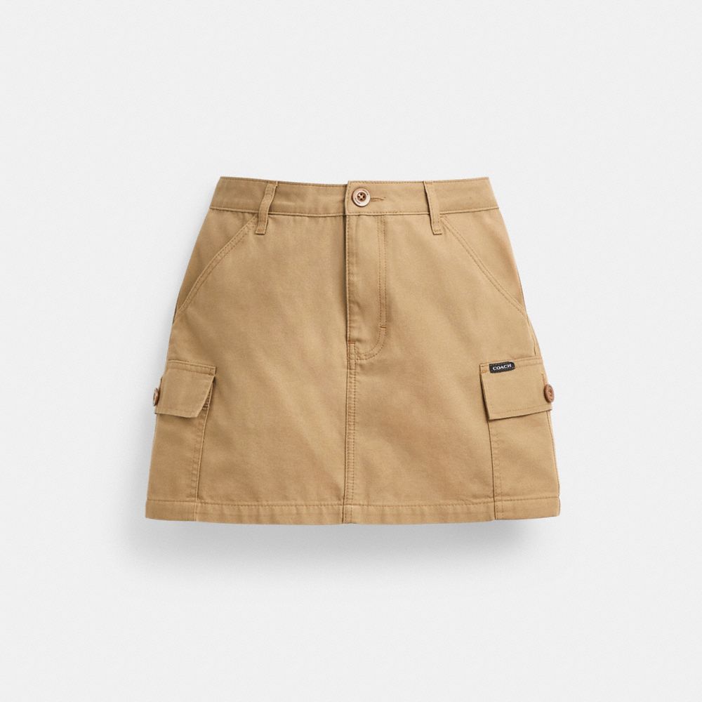 Coach Cargo Skirt In Organic Cotton Kaki | COH866050