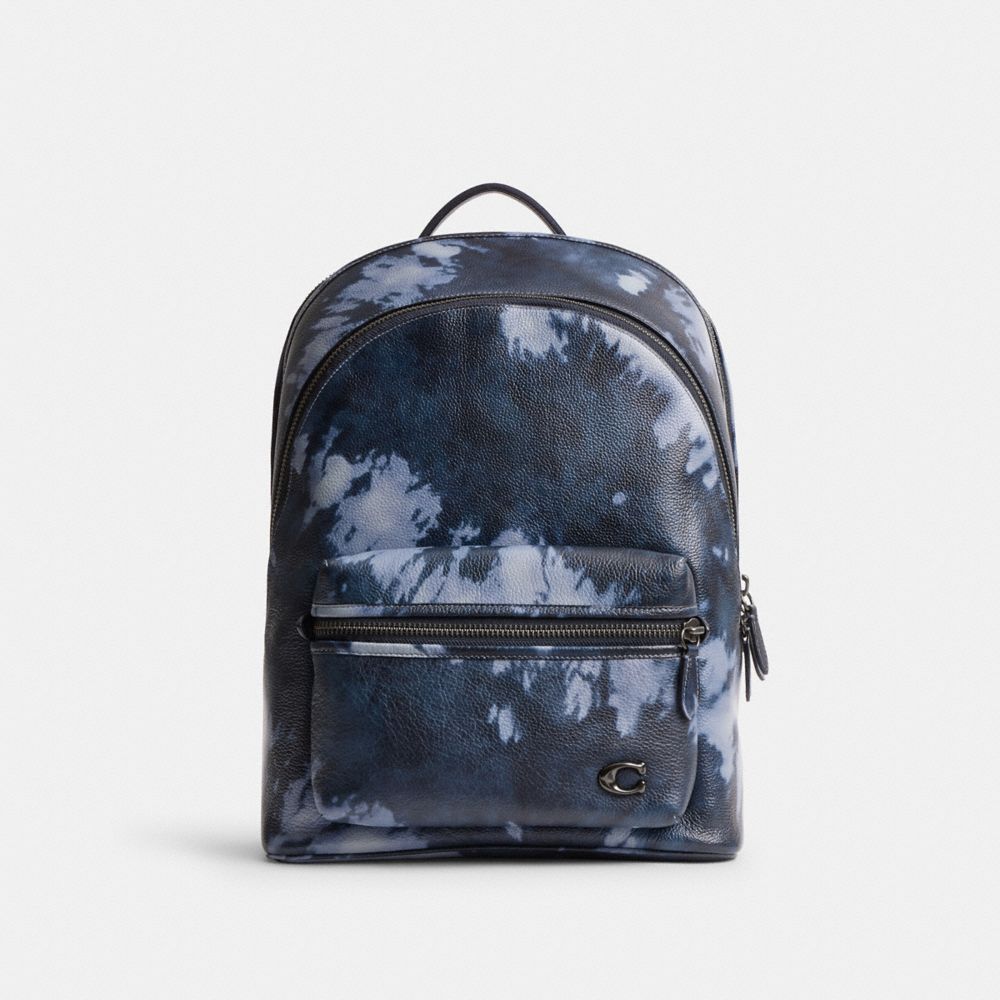 Coach Charter Backpack With Tie Dye Print Azul Marino Multicolor | COH866520