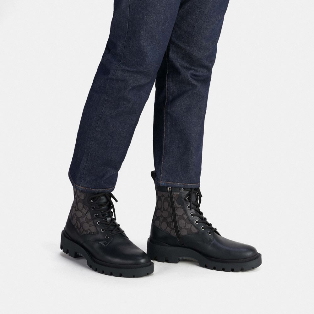 Coach Citysole Lace Up Boot In Signature Jacquard Negras | COH866853