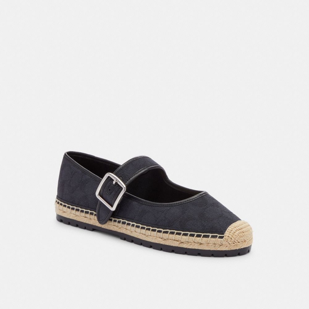 Coach Courtney Espadrille In Signature Canvas Negras | COH865763