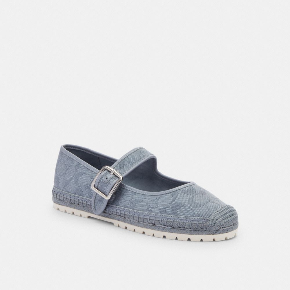 Coach Courtney Espadrille In Signature Canvas Gris Azules | COH865768