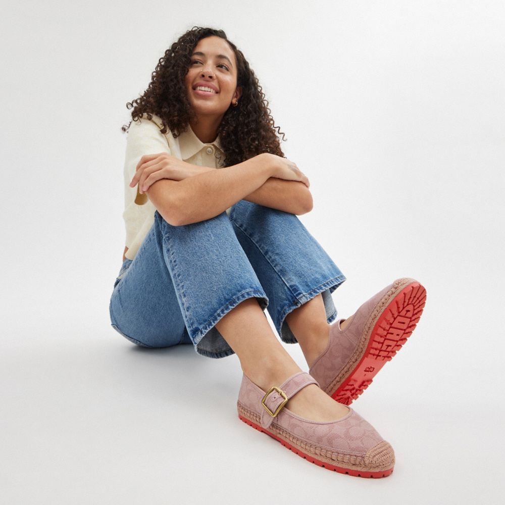 Coach Courtney Espadrille In Signature Canvas Rosas Claro | COH865785