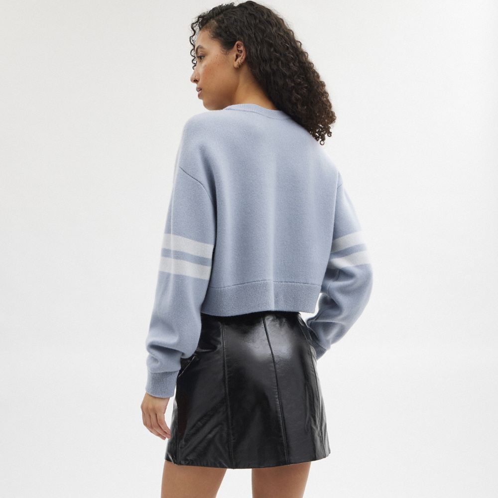 Coach Cropped Sweater Azules | COH865947