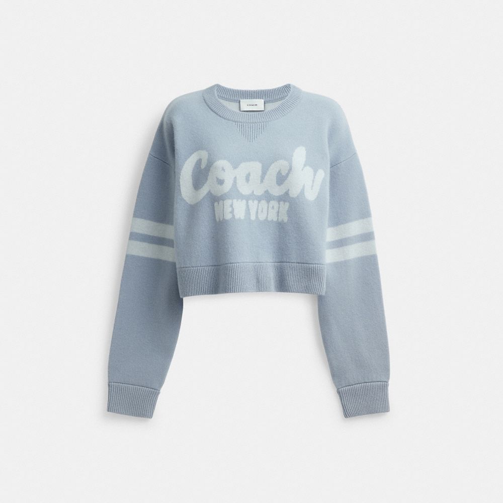 Coach Cropped Sweater Azules | COH865947