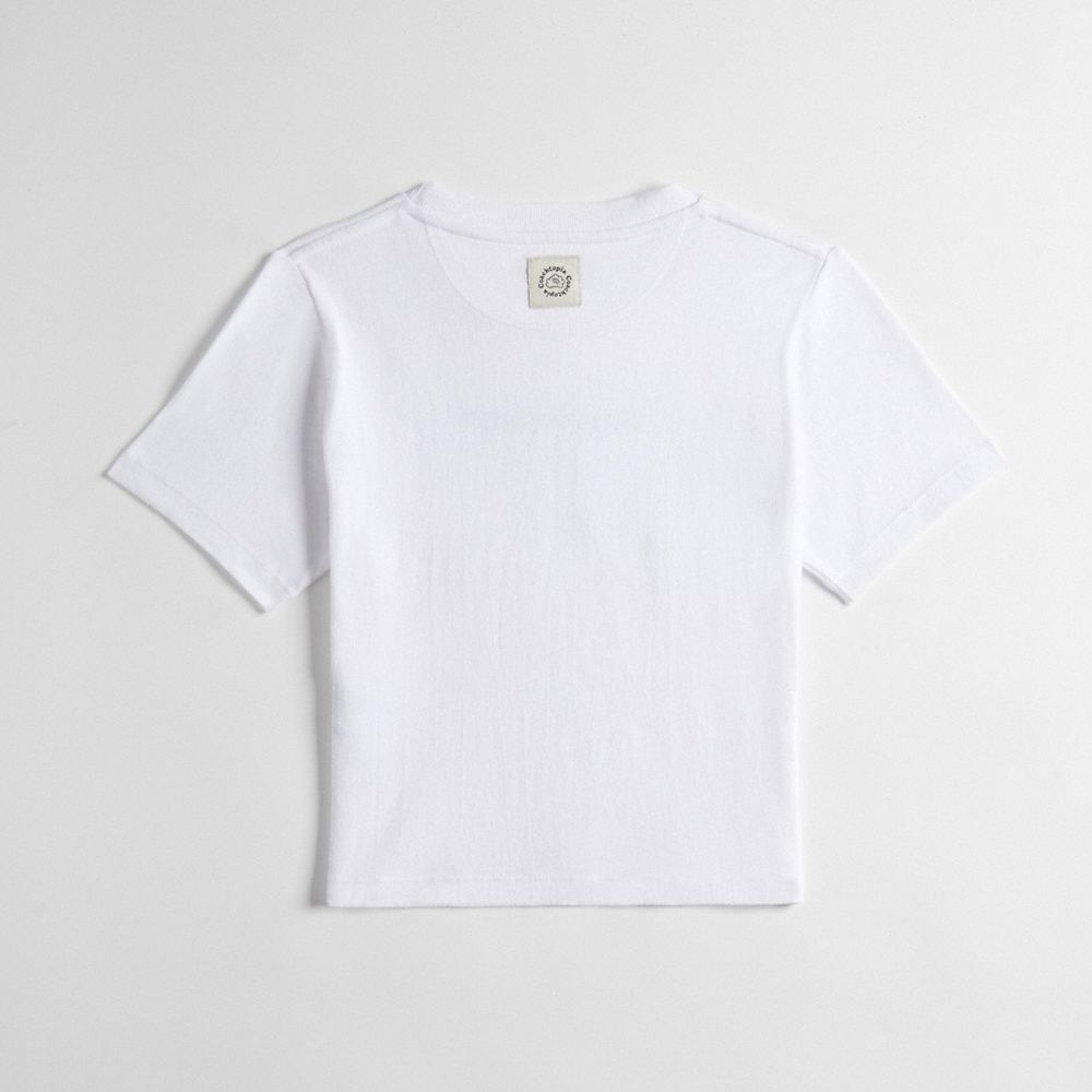 Coach Cropped Tee: Cherry Bow Blancas | COH865974