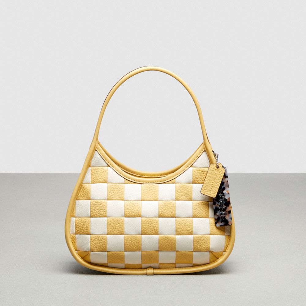 Coach Ergo Bag In Checkerboard Patchwork Upcrafted Leather White/Yellow | COH864742