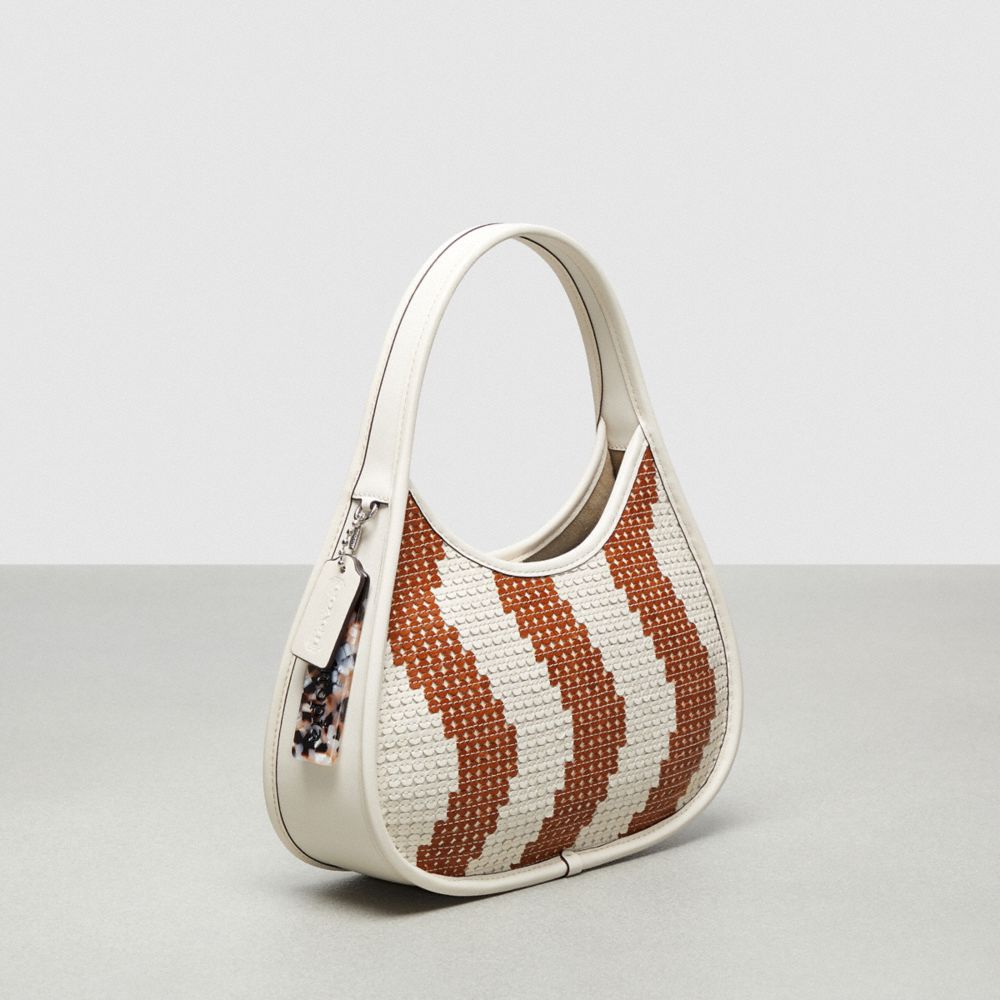 Coach Ergo Bag With Wavy Stripe Upcrafted Leather Sequins Marrones | COH864868