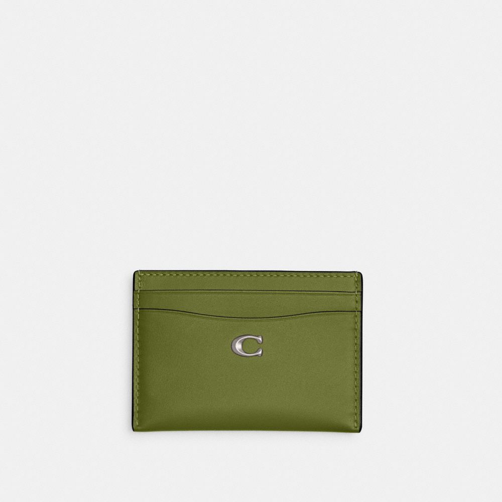 Coach Essential Card Case Plateadas Verde Claro | COH865536