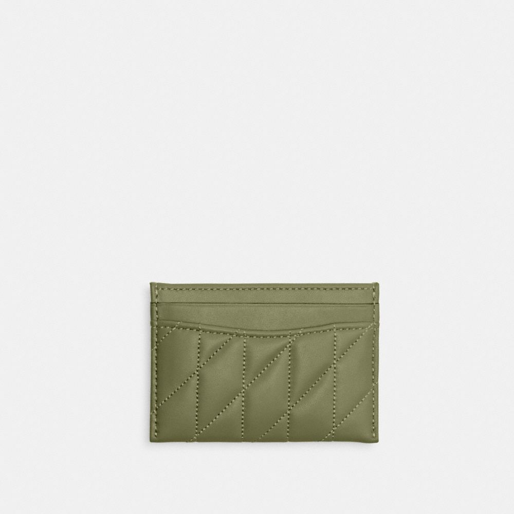 Coach Essential Card Case With Pillow Quilting Verde Menta | COH865534