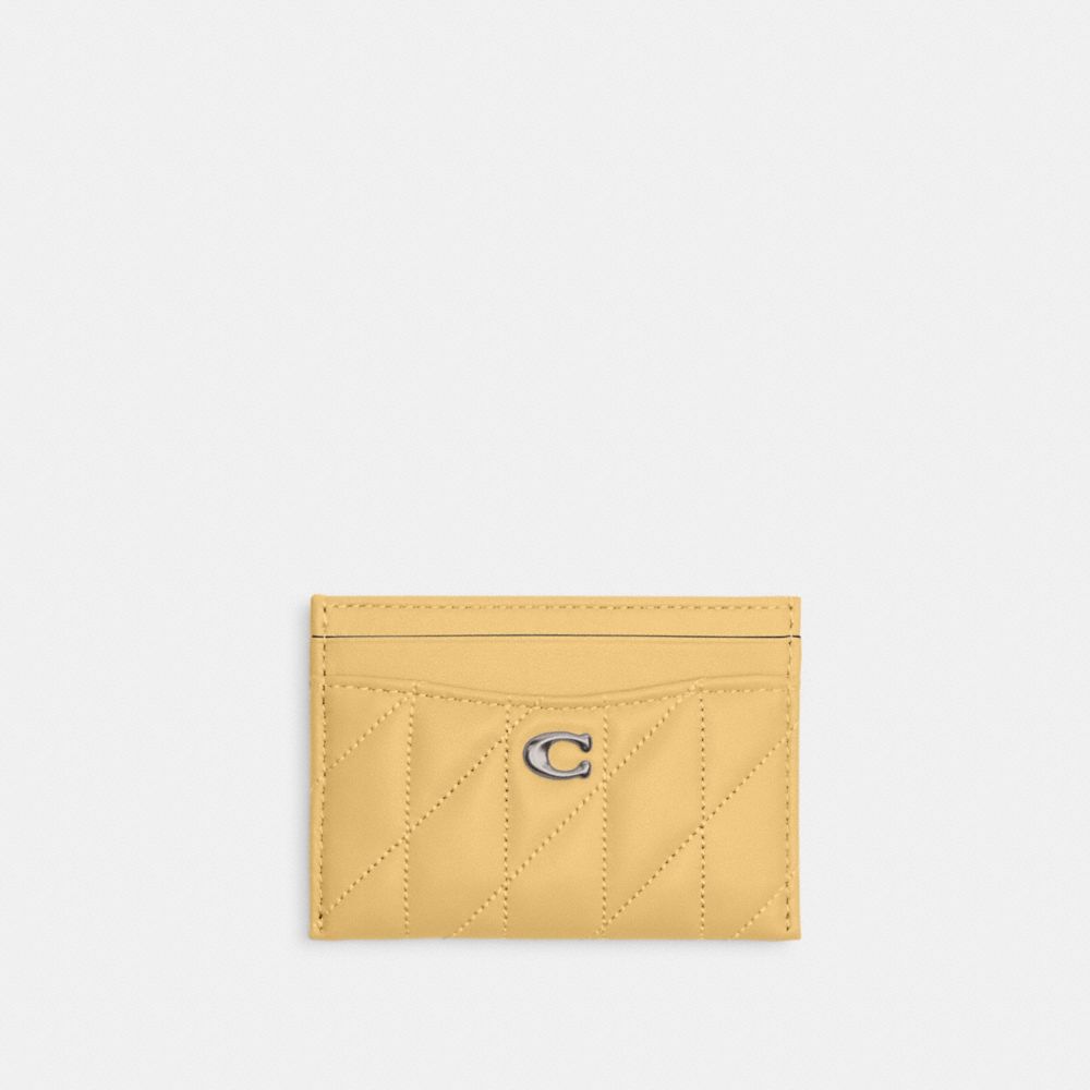 Coach Essential Card Case With Pillow Quilting Plateadas | COH865546