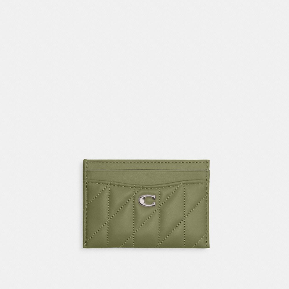 Coach Essential Card Case With Pillow Quilting Verde Menta | COH865650