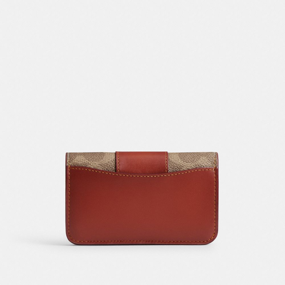 Coach Essential Slim Card Case In Signature Canvas Marrones Rojas | COH865581