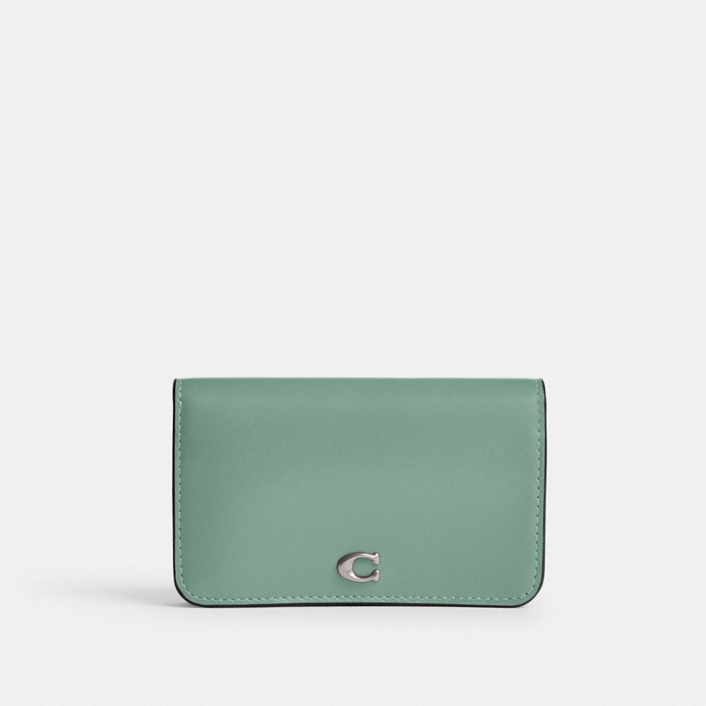 Coach Essential Slim Card Case Plateadas Turquesa | COH865553