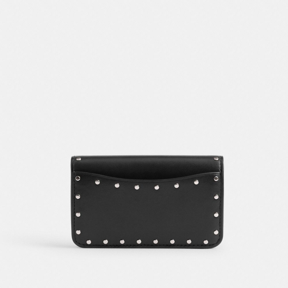 Coach Essential Slim Card Case With Rivets Plateadas Negras | COH865512