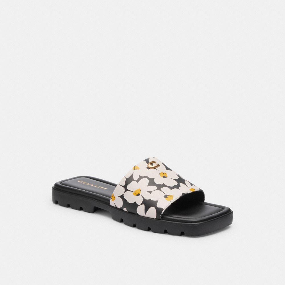 Coach Florence Sandal With Floral Print Multicolor | COH865889