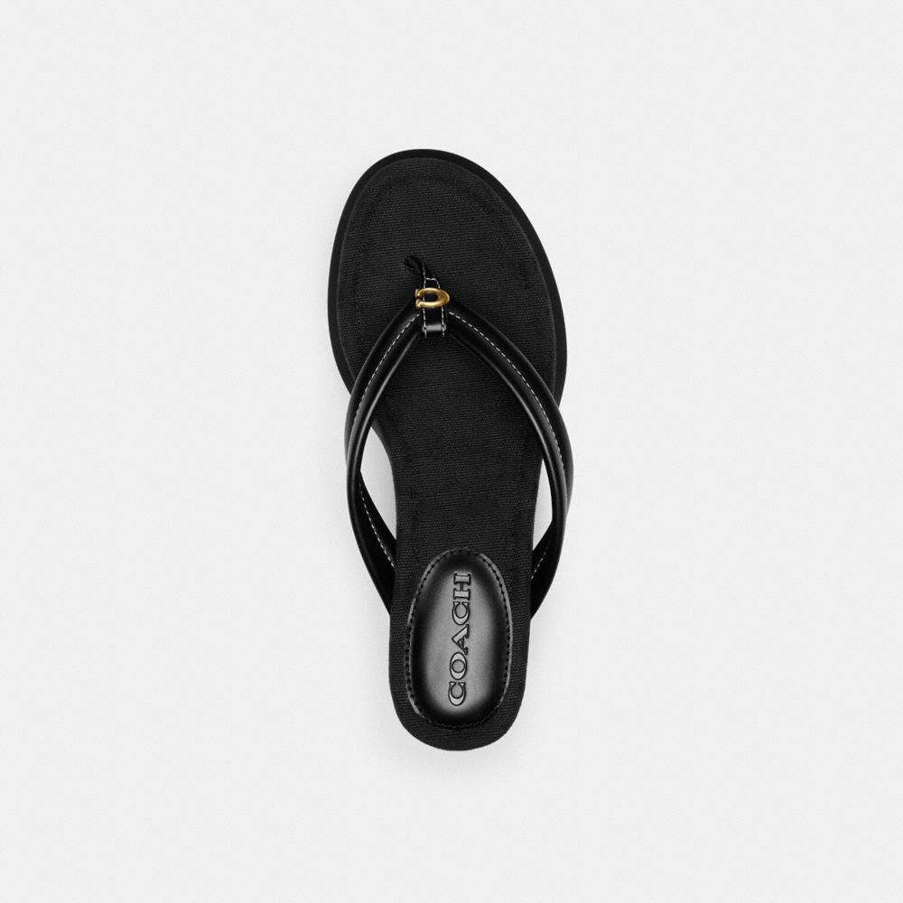 Coach Franki Flip Flop In Signature Jacquard Negras | COH865860