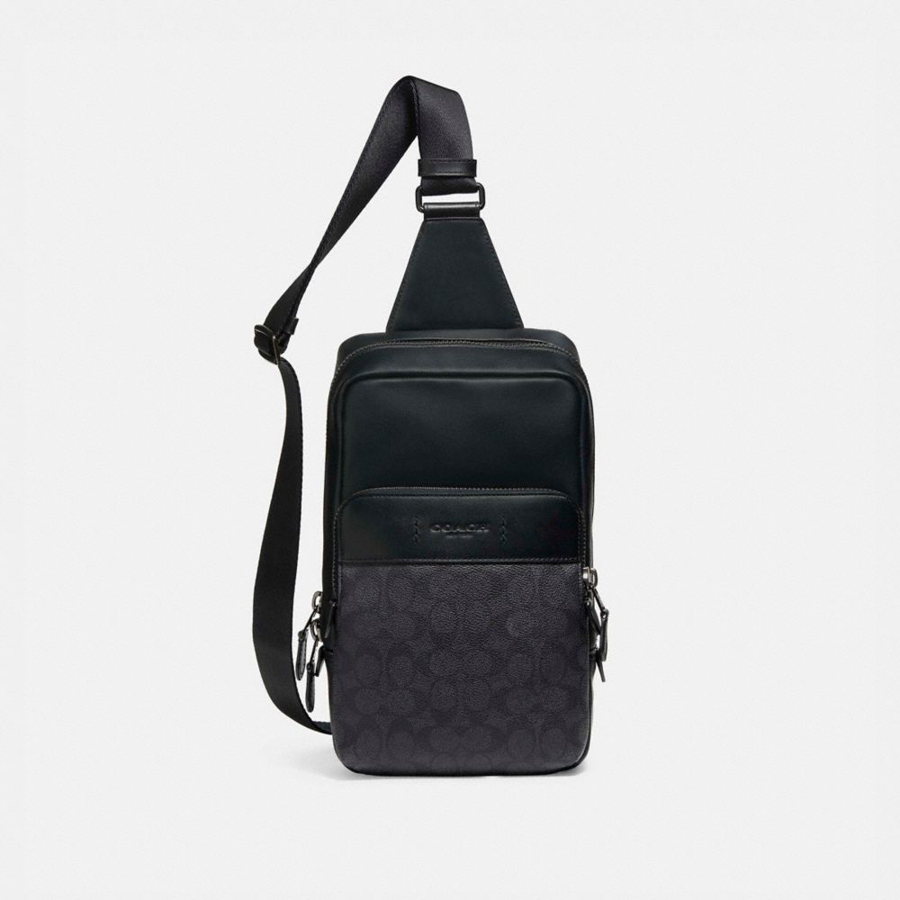 Coach Gotham Pack In Signature Canvas Negras Cobra Gris Negras | COH866494