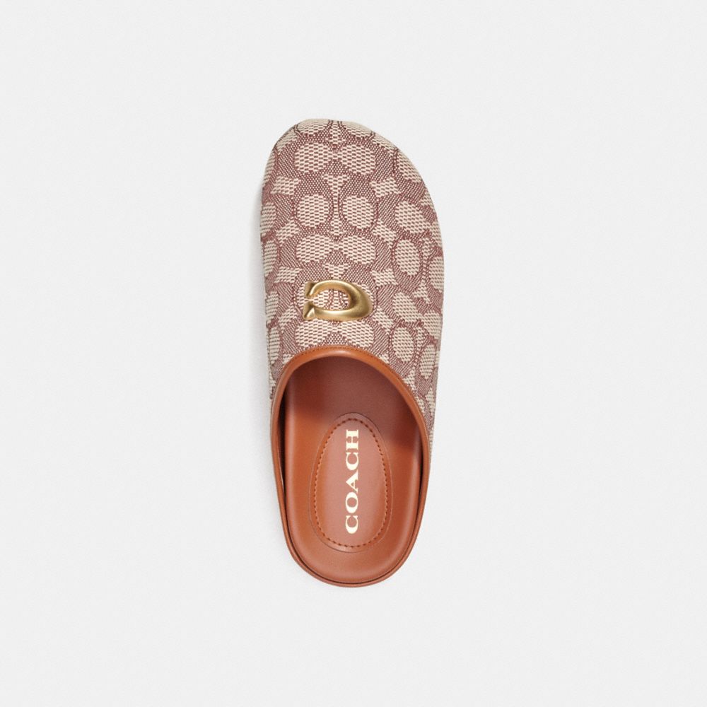 Coach Hadley Slipper In Signature Textile Jacquard Marrones | COH865784