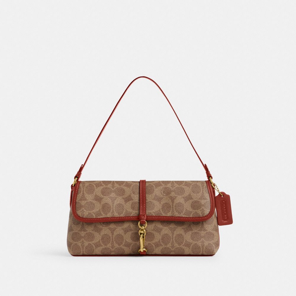 Coach Hamptons Bag In Signature Canvas Marrones Rojas | COH864892