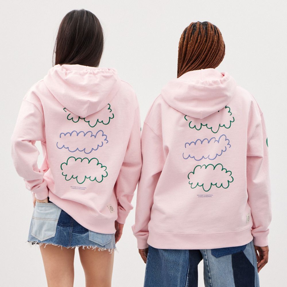 Coach Hoodie In 100% Recycled Cotton: 3 Clouds Rosas Multicolor | COH865959