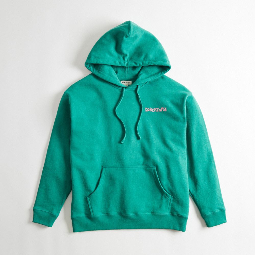 Coach Hoodie In 100% Recycled Cotton: This Is Coachtopia Verde Multicolor | COH865962