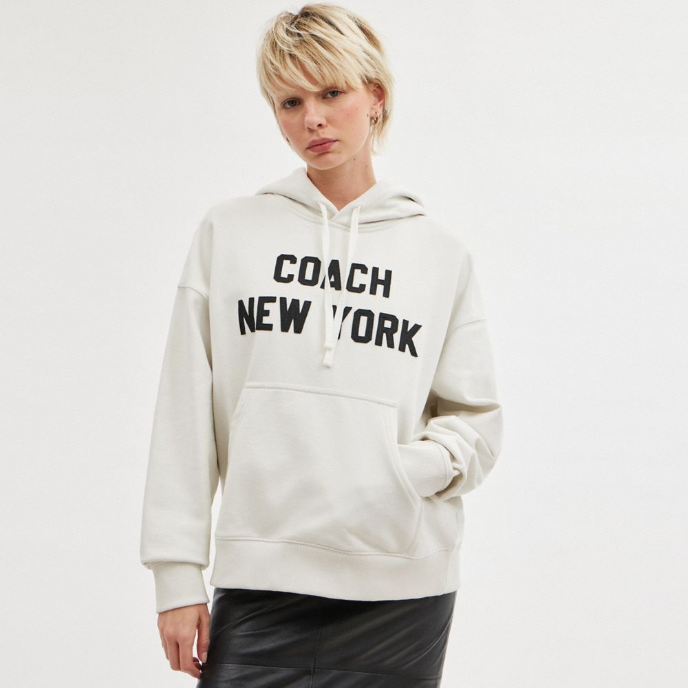 Coach Hoodie Sweatshirt Creme | COH866916