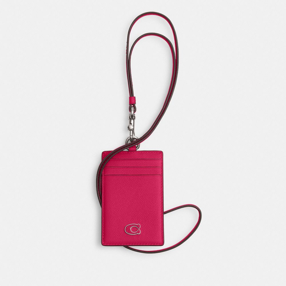 Coach Id Lanyard With Signature Canvas Rosas | COH865686