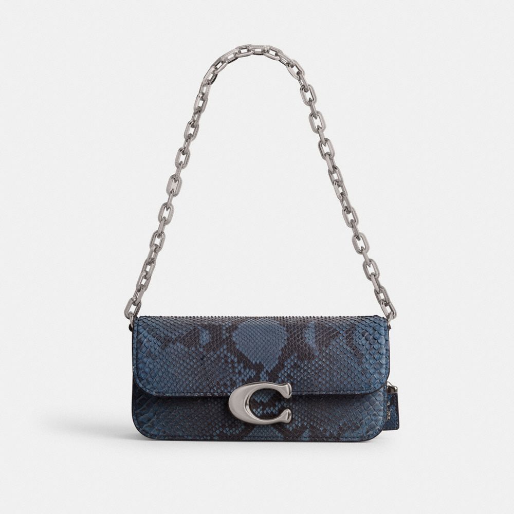 Coach Idol Bag 23 In Python Plateadas Azules | COH864863