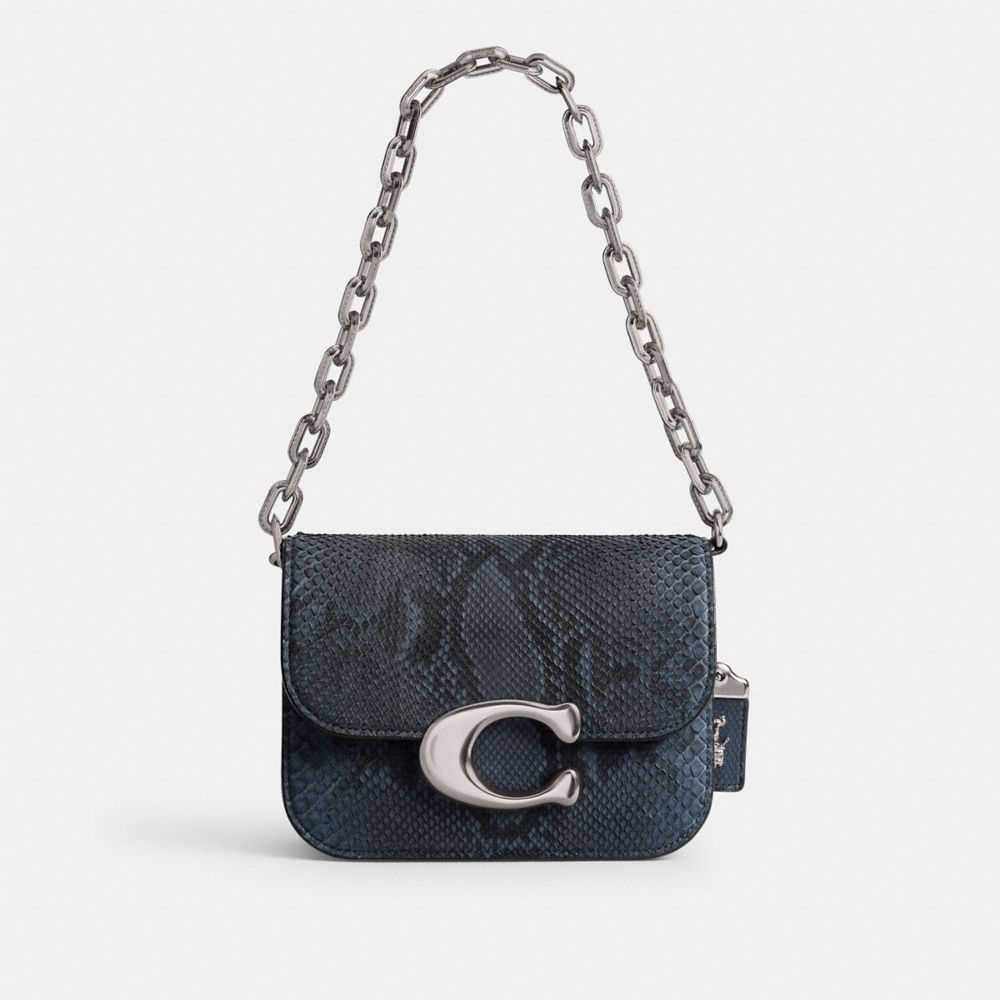 Coach Idol Bag In Python Plateadas Azules Oscuro | COH864801