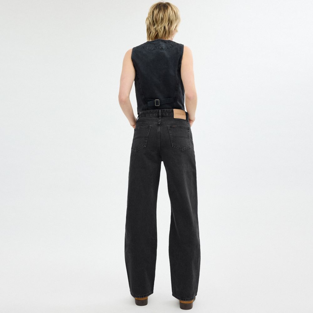 Coach Loose Fit Jeans In Organic Cotton Negras | COH866034