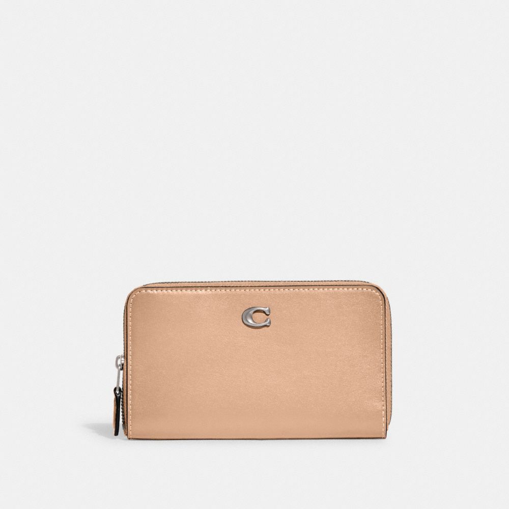 Coach Medium Zip Around Wallet Plateadas | COH865505