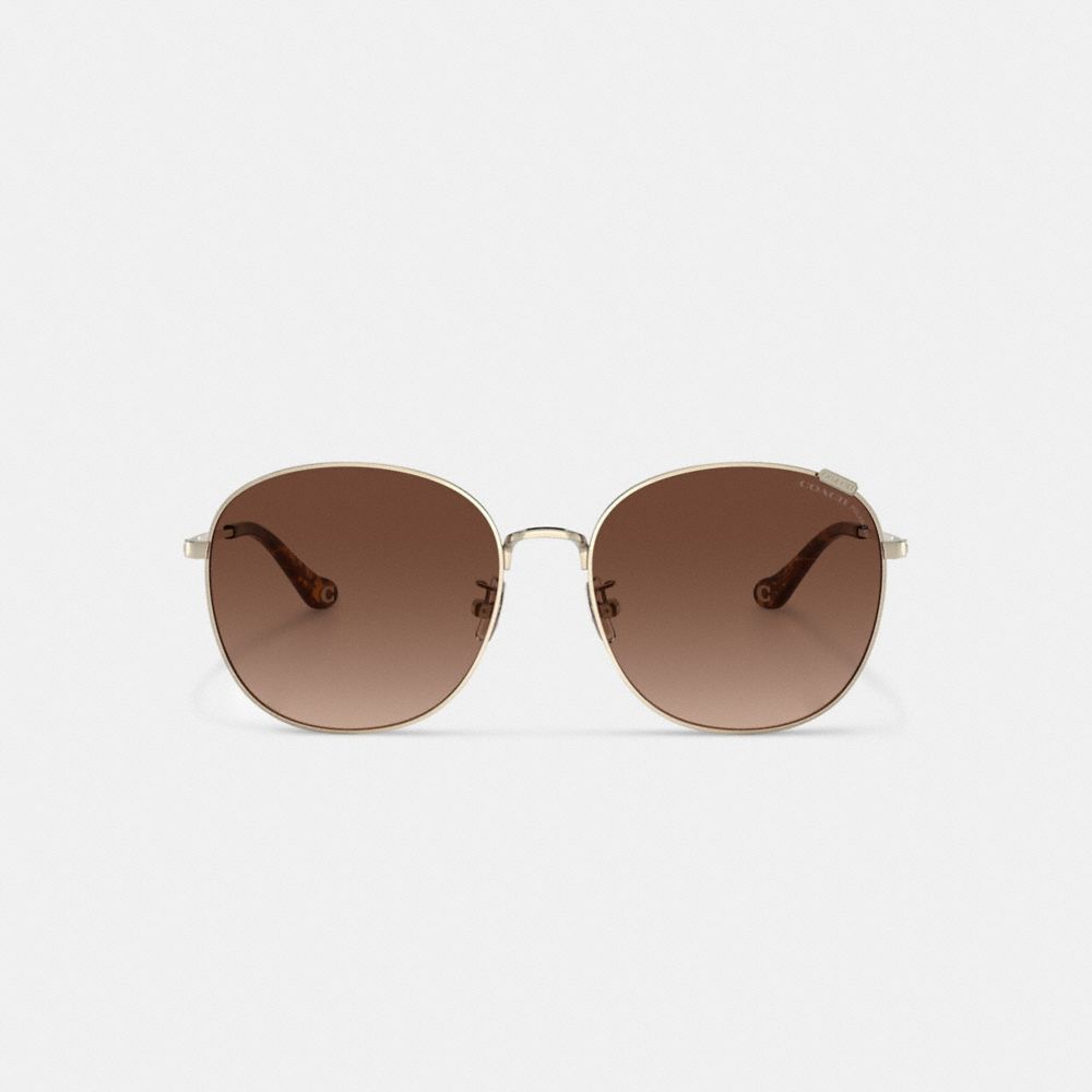 Coach Metal Round Sunglasses Marrones | COH866365