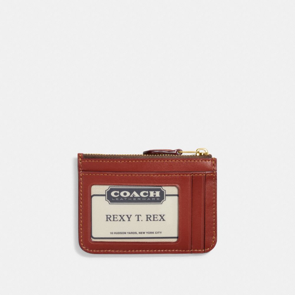 Coach Mini Skinny Id Case In Signature Canvas Marrones Rojas | COH865602